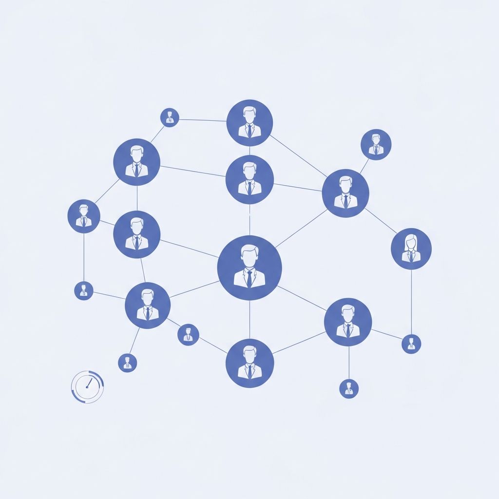 Team collaboration and referral network concept